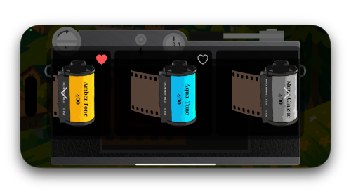 Vintage Film Camera film selection screen